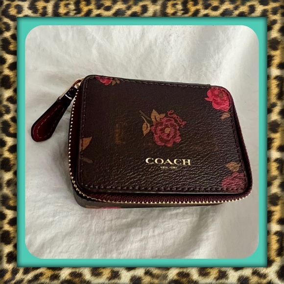 👑✅PRICE FIRM✅COACH Mini Floral Zipped Case - Picture 1 of 16